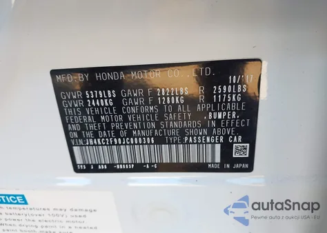 2018 Acura Rlx Sport Hybrid Advance Package z USA, uszkodzony, nr VIN JH4KC2F90JC000306